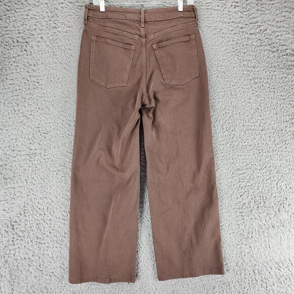 Old Navy Jeans Womens 6 Brown Stretch Denim Sky Hi Wide Leg *GUC* - Picture 9 of 13